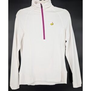 Masters Magnolia Lane Womens White 1/4 Zip Tech Pullover Small Golf Athleisure